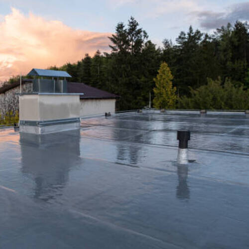 coating on a commercial roof