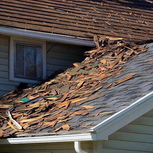 wind damage to a roof